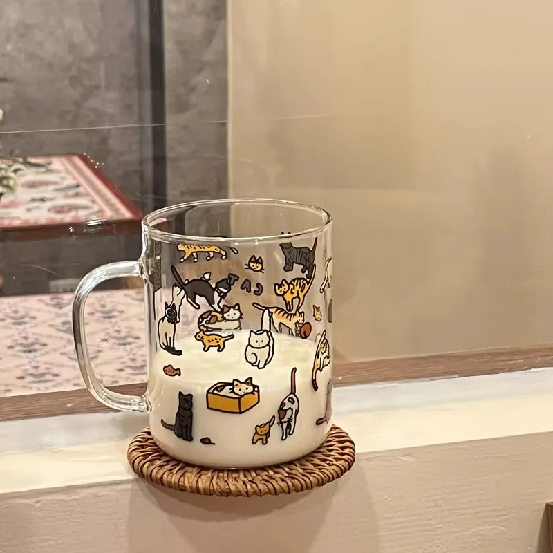 Purilite Select – Cartoon Ceramic Cup with Measurement Scale (Heat-Resistant, 1PC)