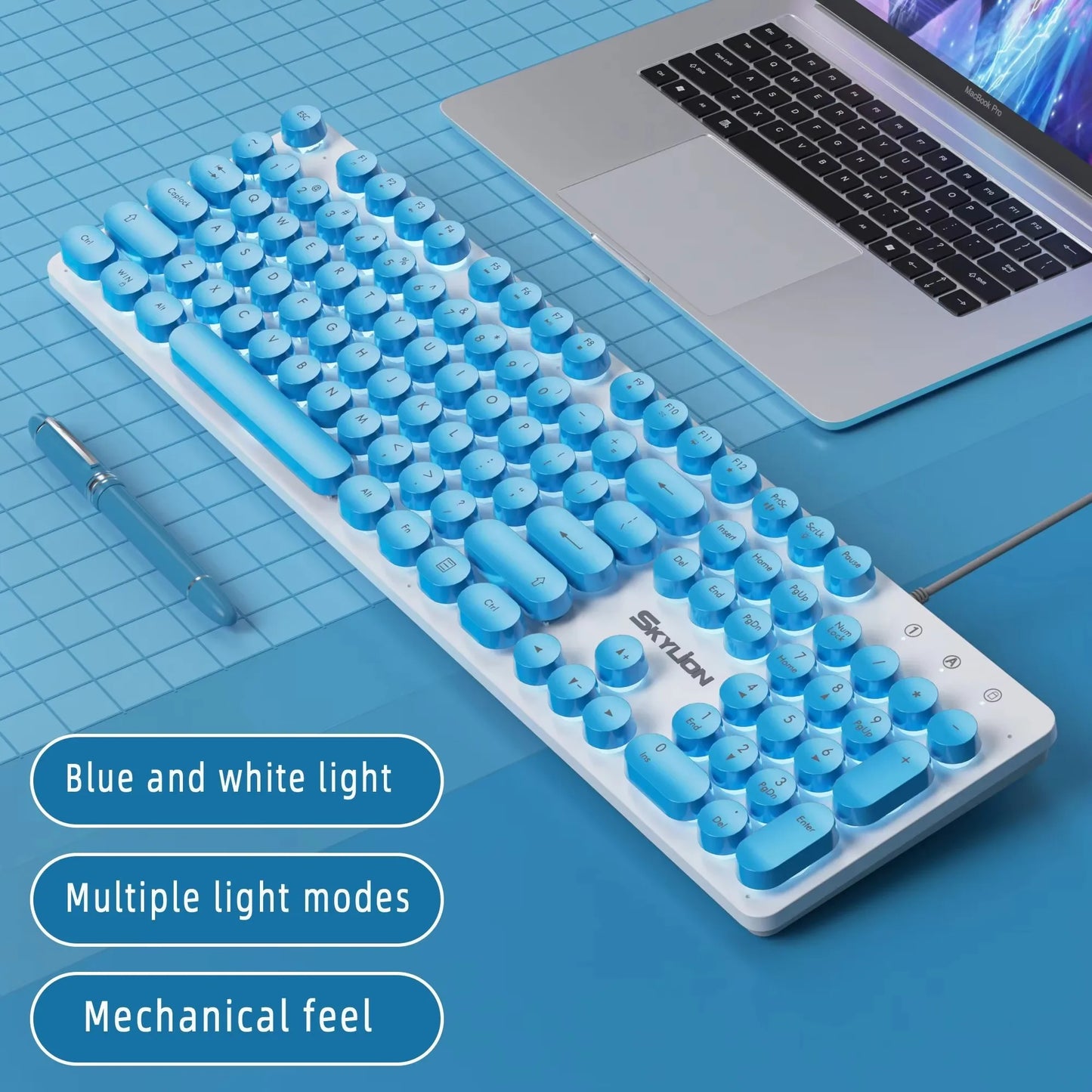 Purilite Select H300 104-Key Wired Membrane Keyboard