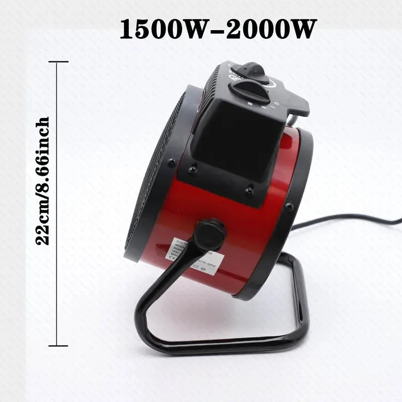 3000W Portable Industrial Electric Heater 220V Thermostat Air Warmer Radiator Room Fast Heat 3 Gear Adjust Overheat Protection