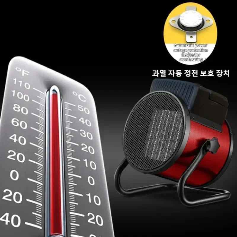3000W Portable Industrial Electric Heater 220V Thermostat Air Warmer Radiator Room Fast Heat 3 Gear Adjust Overheat Protection