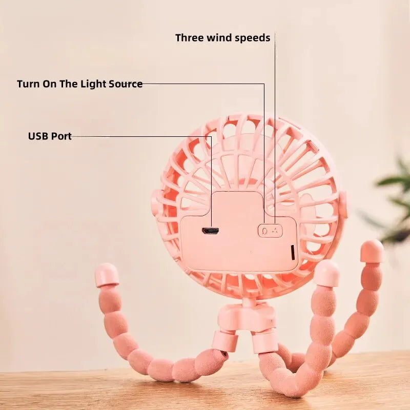 Purilite Select Multi-Functional Portable Octopus Mini Fan