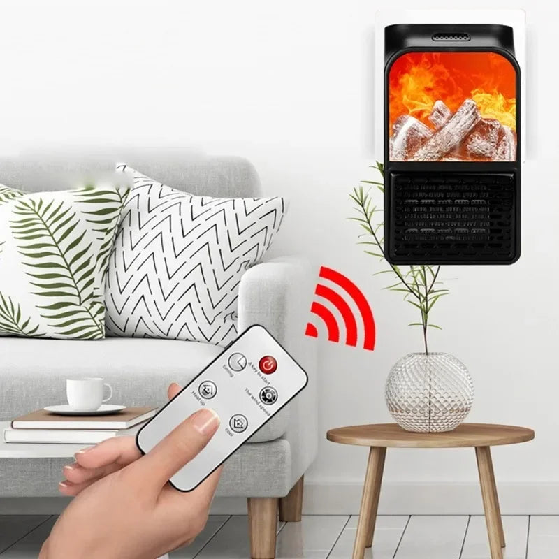Purilite Select Portable 3D Flame Space Heater – Wall-Mounted Electric Heater with Remote Control