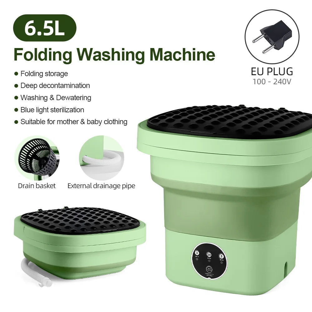 Purilite 6.5L Small Folding Washing Machine Portable Washing Machine
