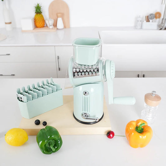 Purilite Select 5-Blade Manual Rotary Vegetable and Fruit Grater Cheese Nut Cutter Multifunctional Kitchen Tool - PuriLite