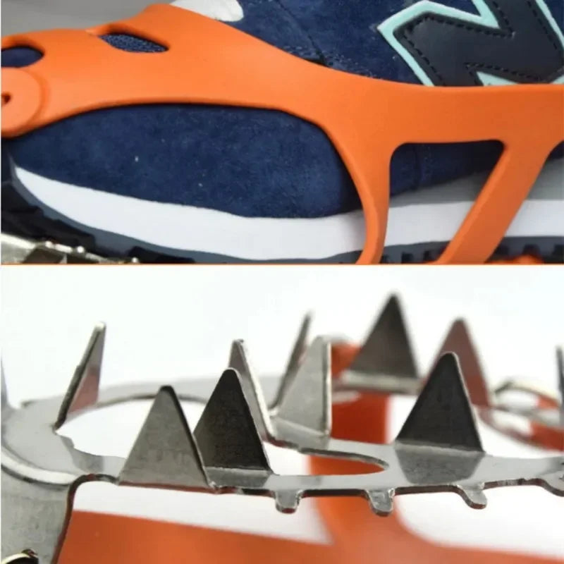 Purilite Select Ice & Snow Climbing Crampons – 18-Stud Anti-Skid Spike Grip – Steel Shoe Covers for Winter Hiking, Walking, Camping & Mountaineering - PuriLite