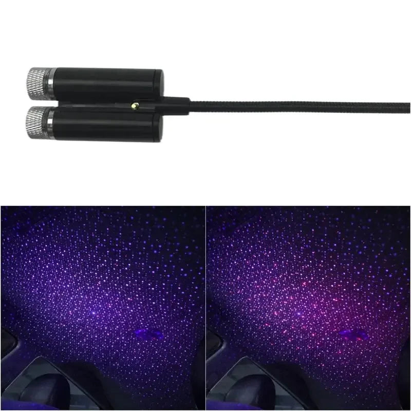 Purilite Select Mini LED Star Projector Lamp – USB Galaxy Night Light, Adjustable 360° Rotation Decorative Ceiling Light for Car Roof, Bedroom, Party Atmosphere Lighting - PuriLite