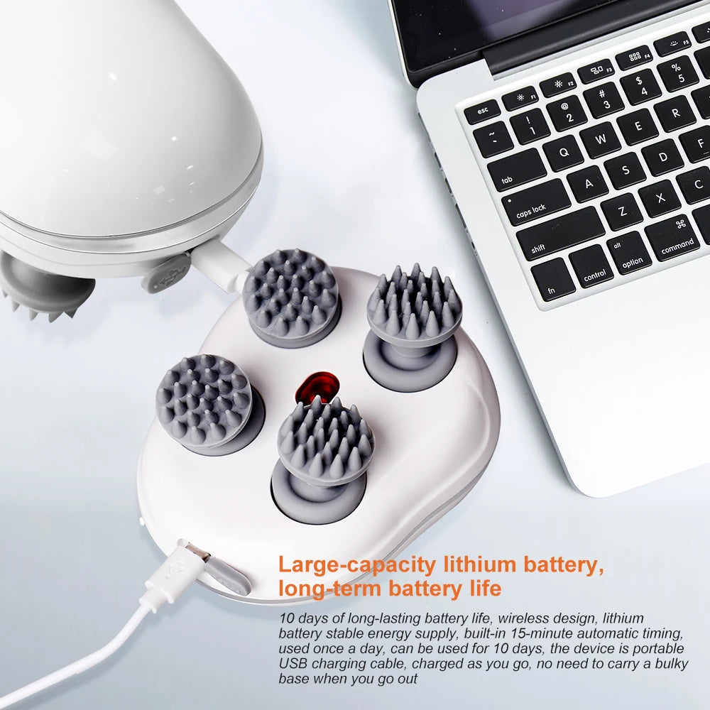 Infrared Scalp Massager Deep Kneading Relief Stress Relax Mini Head Massage Device Portable Body Massager The Best Gift