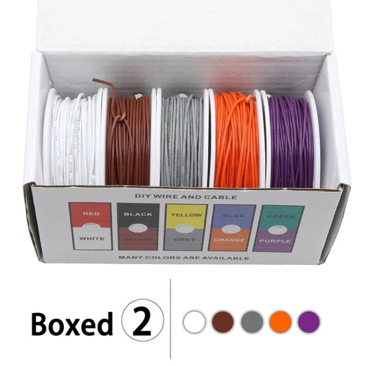 Purilite Select UL1007 PVC Insulated Stranded Wire Kit 30AWG / 28AWG / 26AWG / 24AWG / 22AWG / 20AWG / 18AWG / 16AWG 5-Color Electrical Hook-Up Cable Set