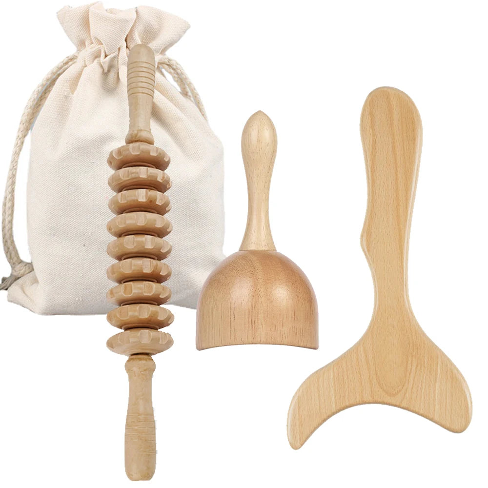 Purilite Select Wooden Massage Roller Tool Set