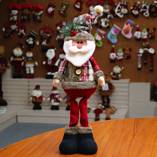 Purilite Select Big Santa Claus, Snowman & Elk Plush Dolls – Stretchable Christmas Decorations for Home, Parties & Gifts