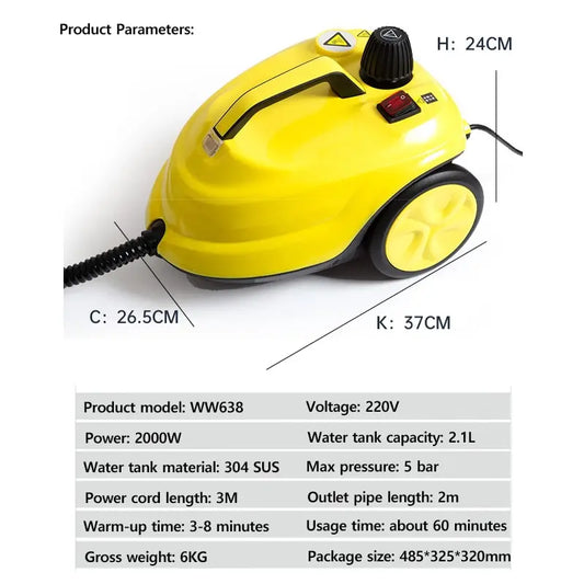 Purilite Select 2000W High-Temperature Steam Cleaner for Car Interior, Floors, Kitchen & Home Deep Cleaning - PuriLite