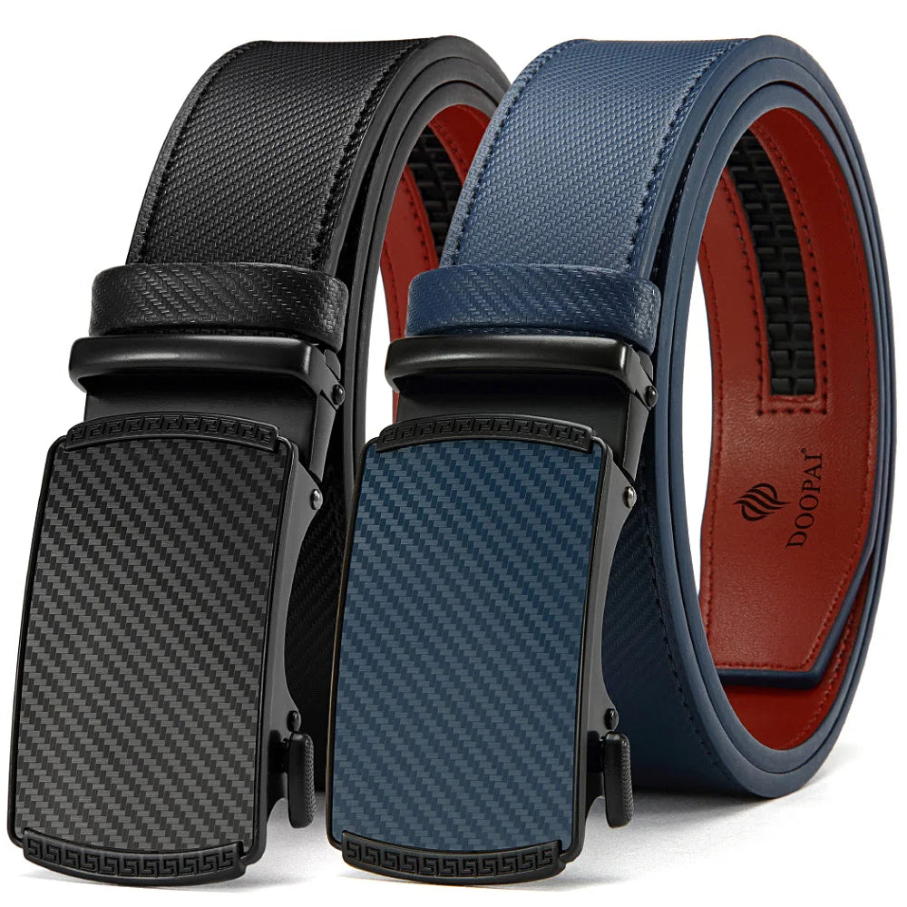 Purilite Select Men’s Genuine Leather Belt with Automatic Metal Buckle