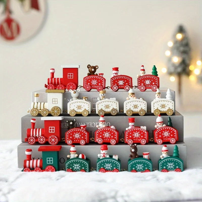 Purilite Select Wooden Christmas Train Ornament – Classic Holiday Tabletop Decoration & Christmas Gift