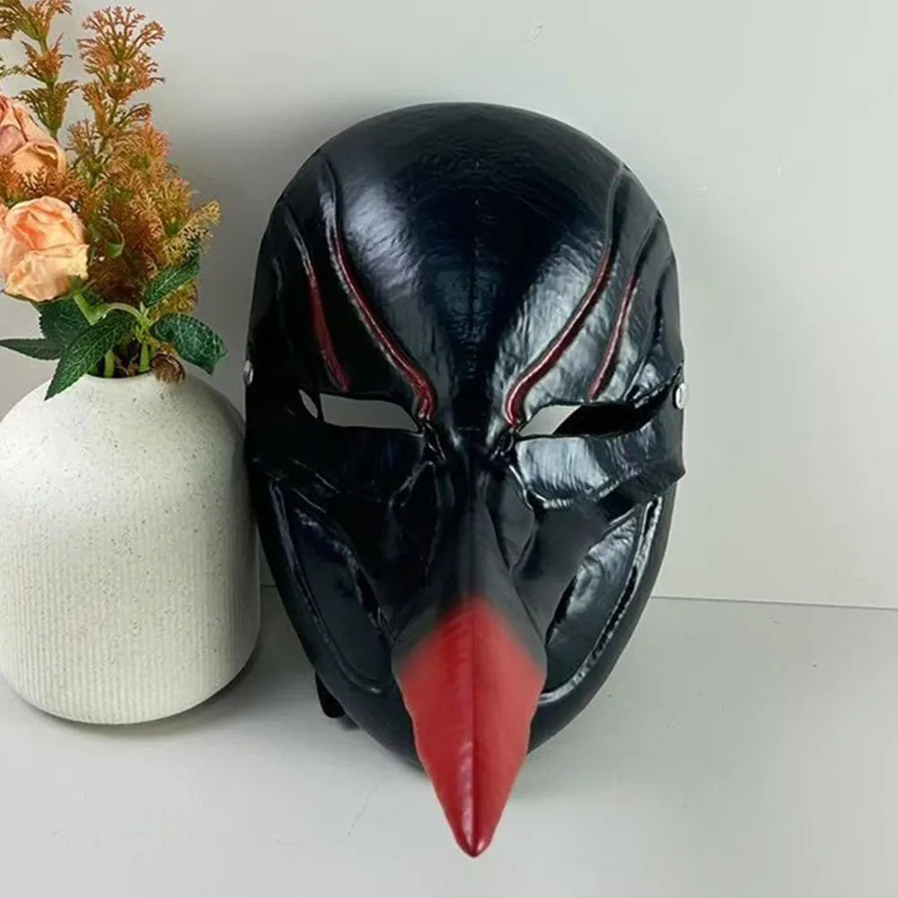 Purilite Select Halloween Red Bird Beak Mask Handcrafted Full Face Resin Cosplay Mask