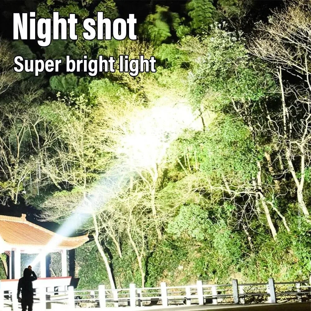 Purilite Select 2024 LED + Solar Rechargeable COB Flashlight – Powerful 15W Searchlight, Portable Power Bank Torch for Outdoor & Camping
