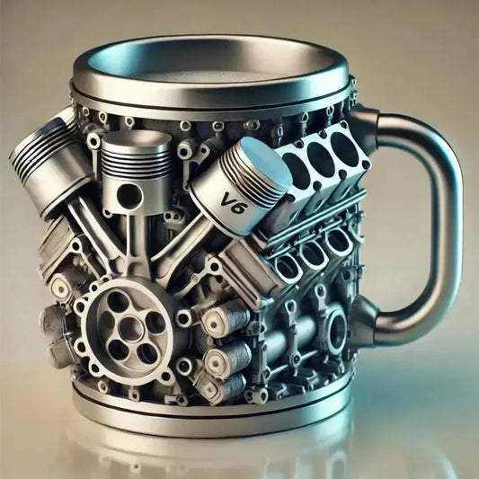 Purilite Select – Handmade V8 Engine-Themed Mug (Resin, Large Capacity, 301–400ml)