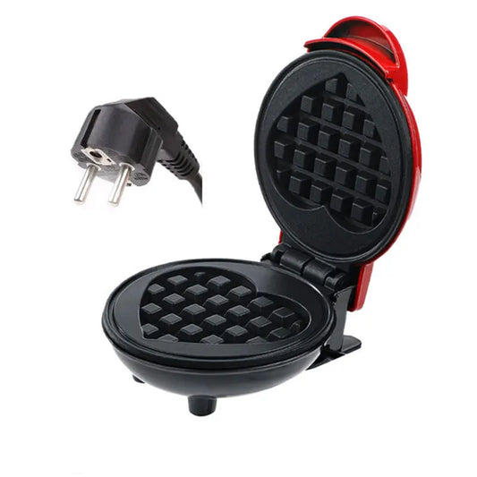 Purilite Select Mini Electric Waffle Maker 220V EU Plug – Heart Shaped Non-Stick Waffle Iron, Compact Breakfast Maker 400W - PuriLite
