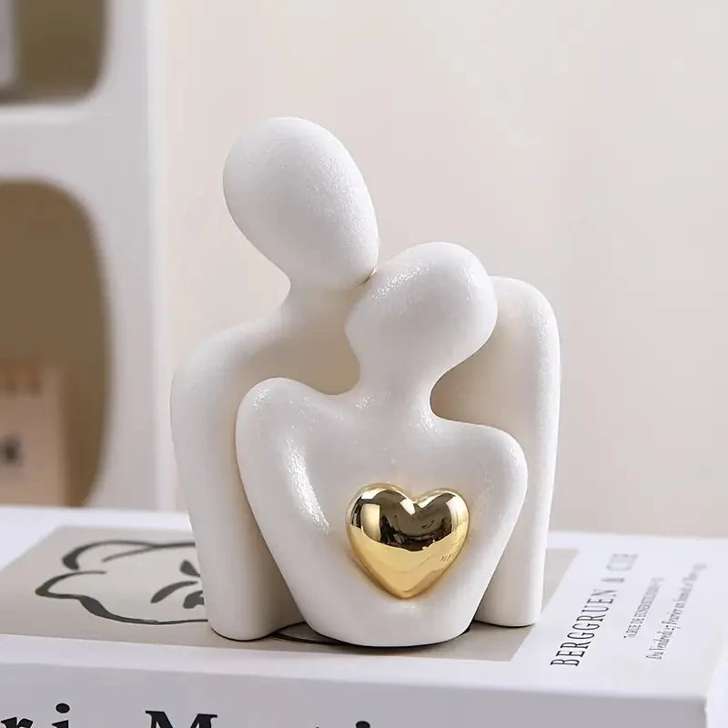 Purilite Select Romantic Love Embrace Statue – Modern Couple Ornament | Elegant Home Décor & Valentine’s Day Gift
