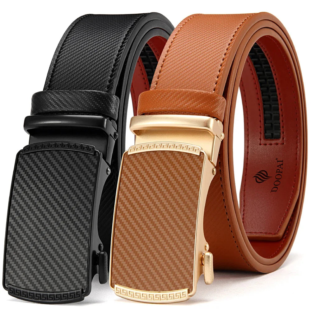 Purilite Select Men’s Genuine Leather Belt with Automatic Metal Buckle