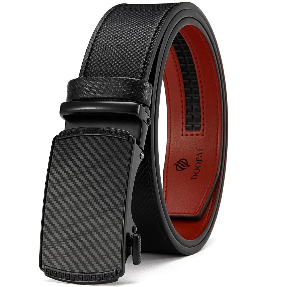 Purilite Select Men’s Genuine Leather Belt with Automatic Metal Buckle