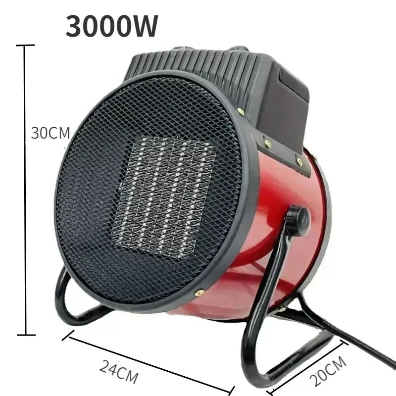 3000W Portable Industrial Electric Heater 220V Thermostat Air Warmer Radiator Room Fast Heat 3 Gear Adjust Overheat Protection