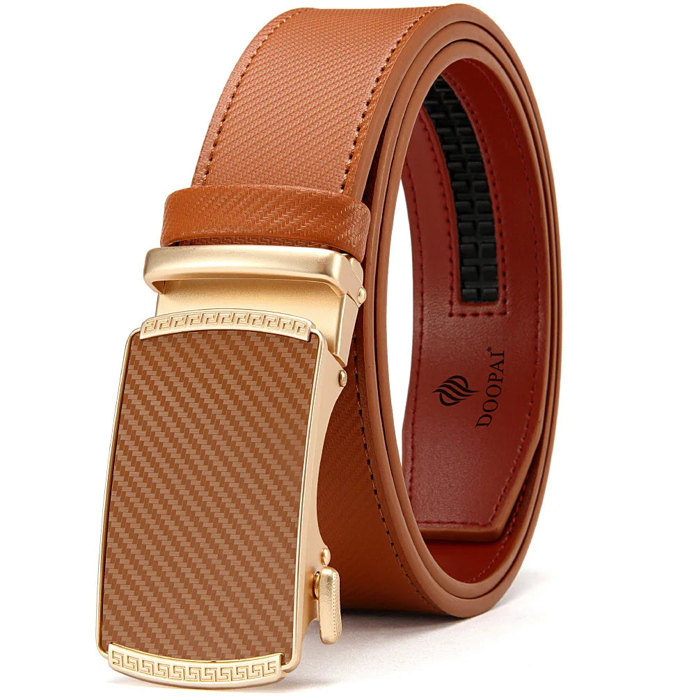 Purilite Select Men’s Genuine Leather Belt with Automatic Metal Buckle