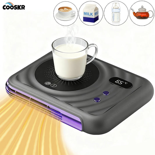 Purilite Select 2-in-1 Electric Cup Warmer with Temperature Display – Fast Heating for Coffee, Tea, Milk & More