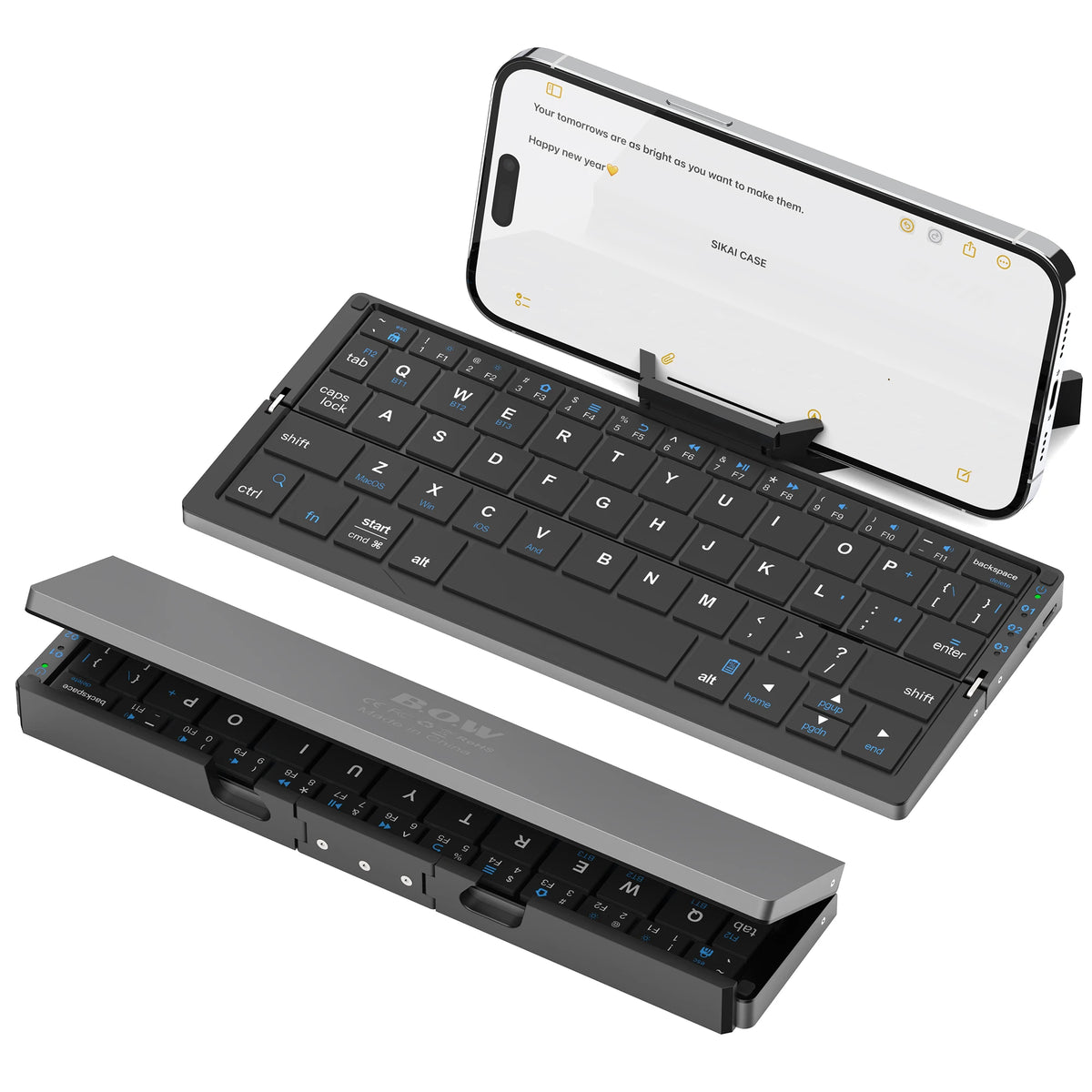Purilite Select Portable Foldable Bluetooth Keyboard Wireless Mini Keypad with Hidden Stand for Phone Tablet Laptop - PuriLite