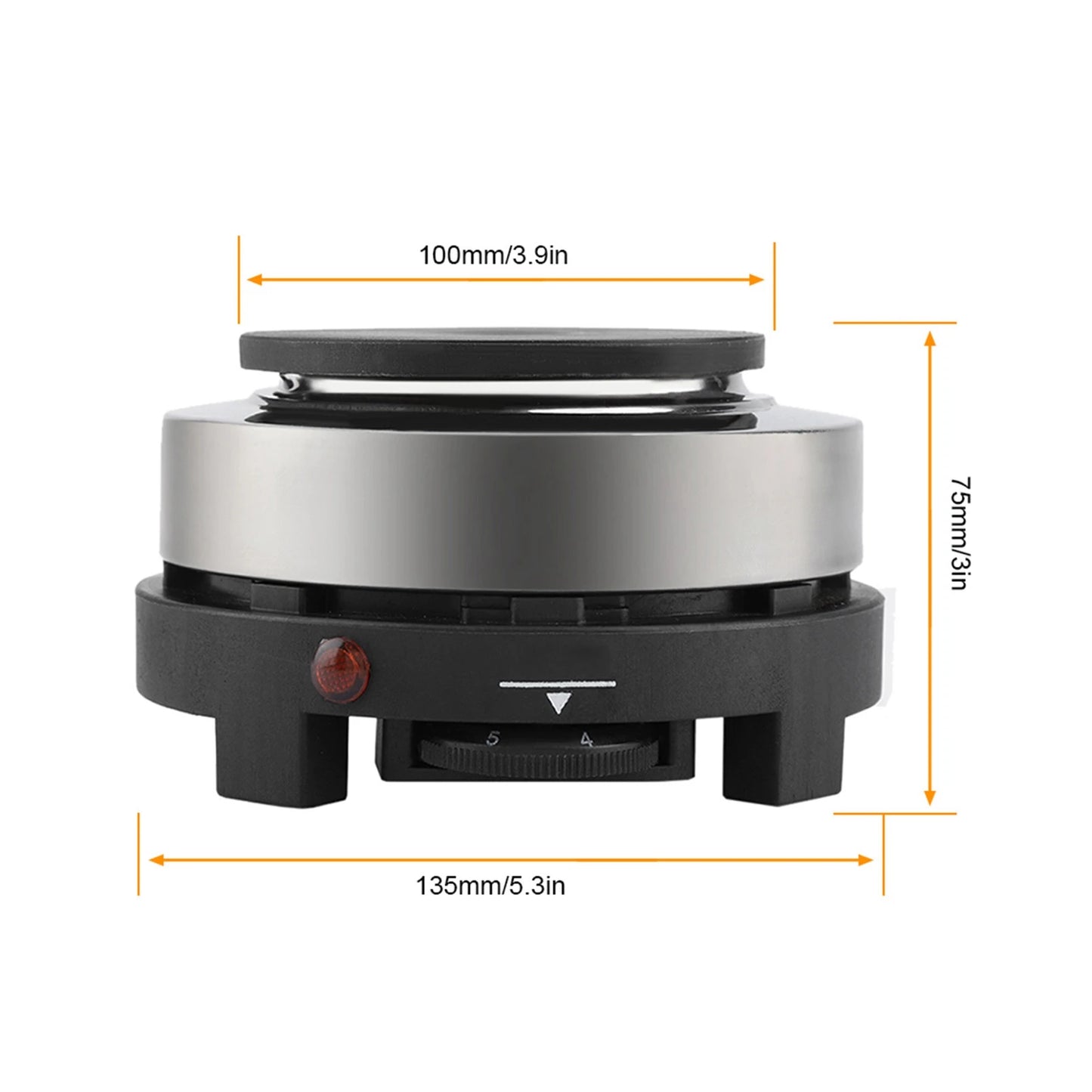 Purilite Select Portable 500W Electric Mini Stove Hot Plate – Compact Multifunction Heater for Home & Travel (110V US Plug)