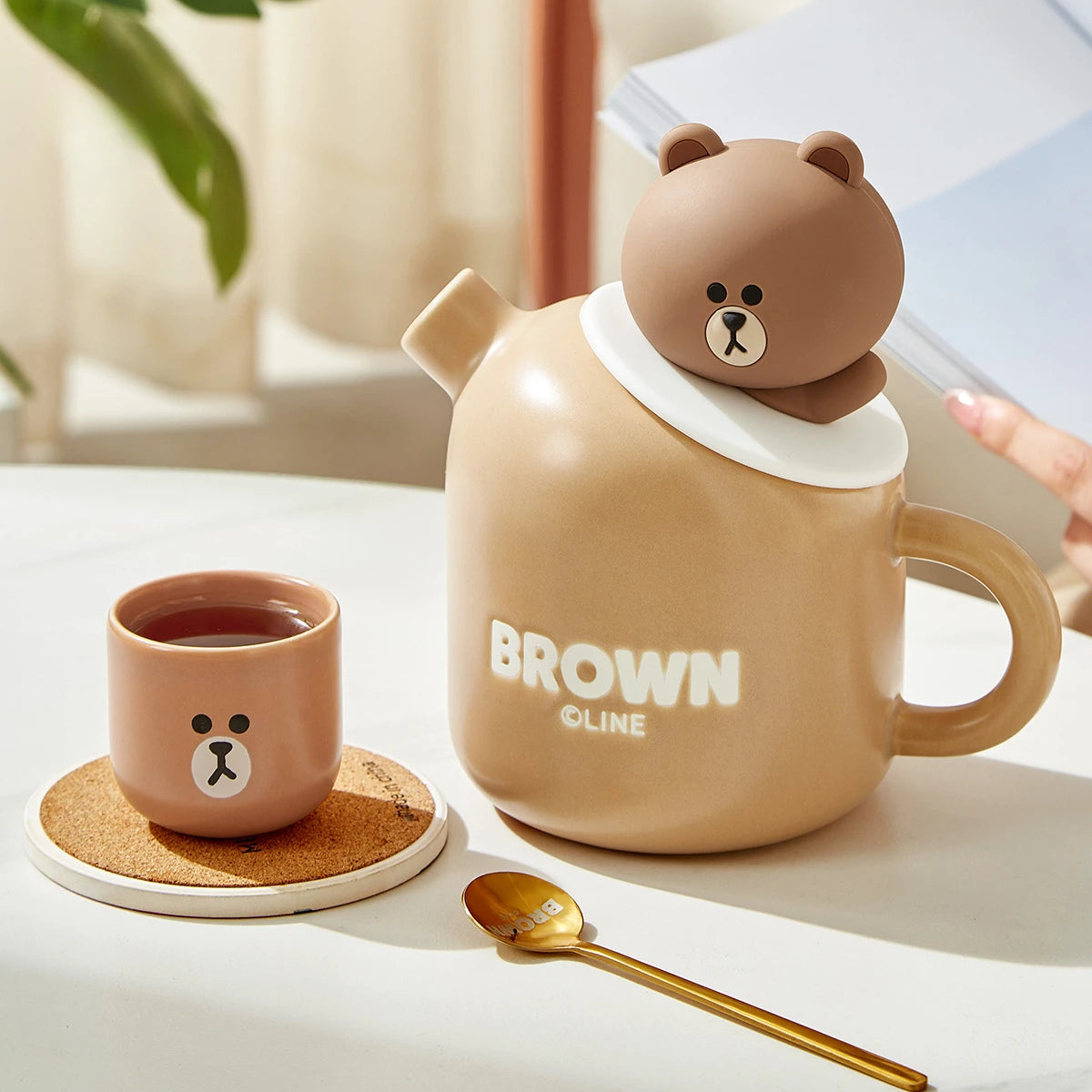 Ceramic Teapots and Cups Tea Set with One Pot and Two Cups Set Kung Fu Tea Set Household Cool Water Pot Tea Cup Combination - PuriLite