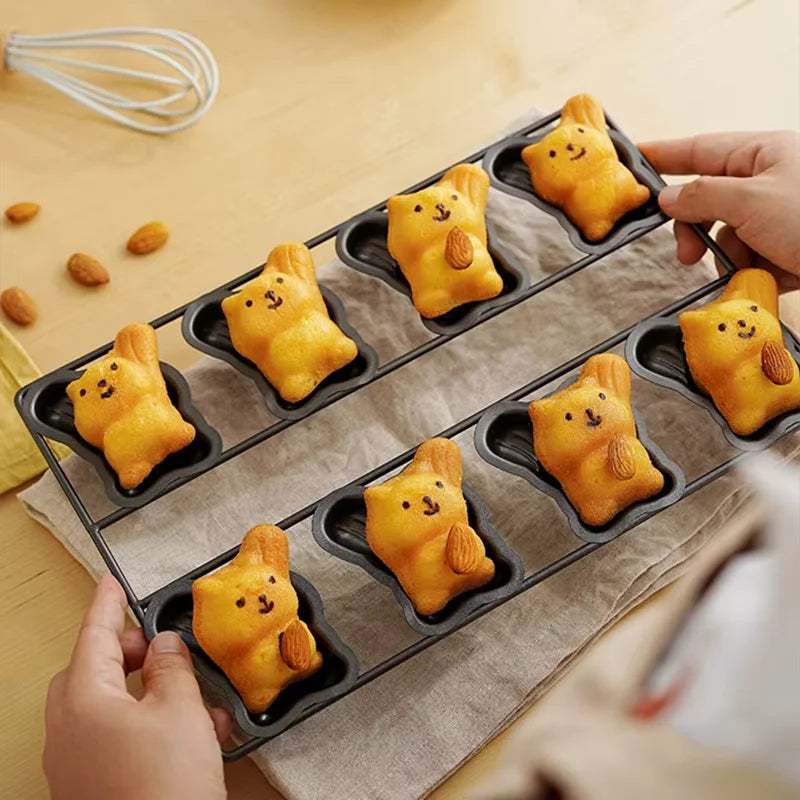 8-Cavity Squirrel Madeline Cake Mold Metal Jelly Dessert Baking Pan Heat Resistant Kitchen Pastry Bakeware Baking Supplies - PuriLite