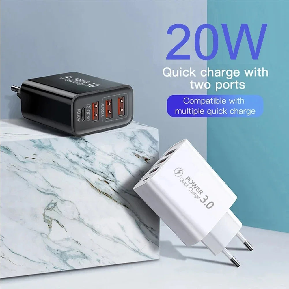 Purilite Select 4-Port 20W Fast Charger
