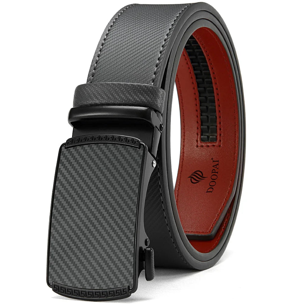 Purilite Select Men’s Genuine Leather Belt with Automatic Metal Buckle