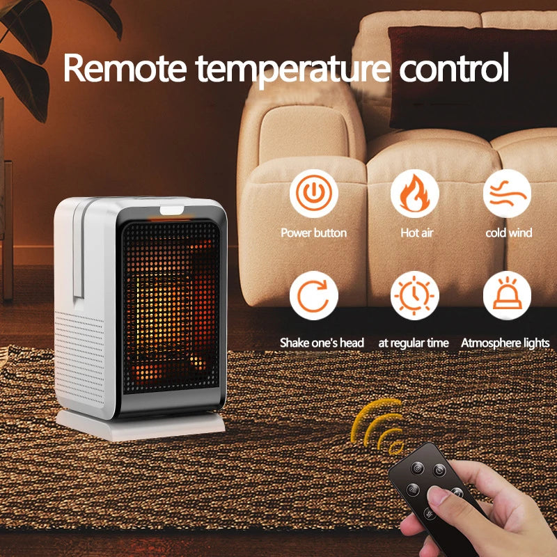 Purilite Select The Original Grate Heater – 1000W Powerful Desktop Ceramic Heater with Remote Control