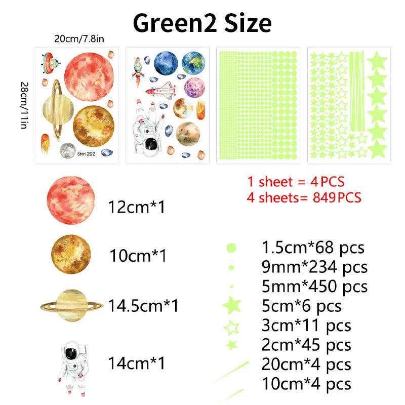 Purilite Select Luminous Moon & Stars Wall Stickers