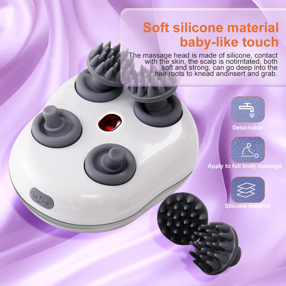 Infrared Scalp Massager Deep Kneading Relief Stress Relax Mini Head Massage Device Portable Body Massager The Best Gift