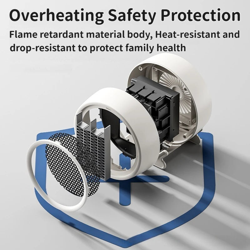 1200W Desktop Warm Air Heater, PTC Fast Heating with 2-Speed Settings, Portable Electric Space Heater for Home Use