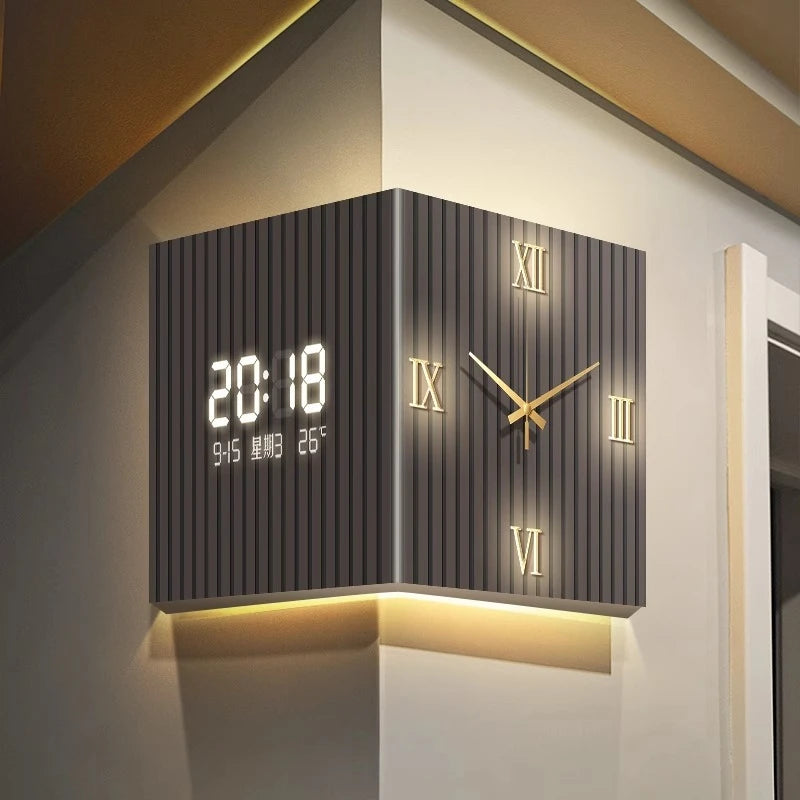 🕒 Purilite Select™ Modern Dual-Sided Corner Clock