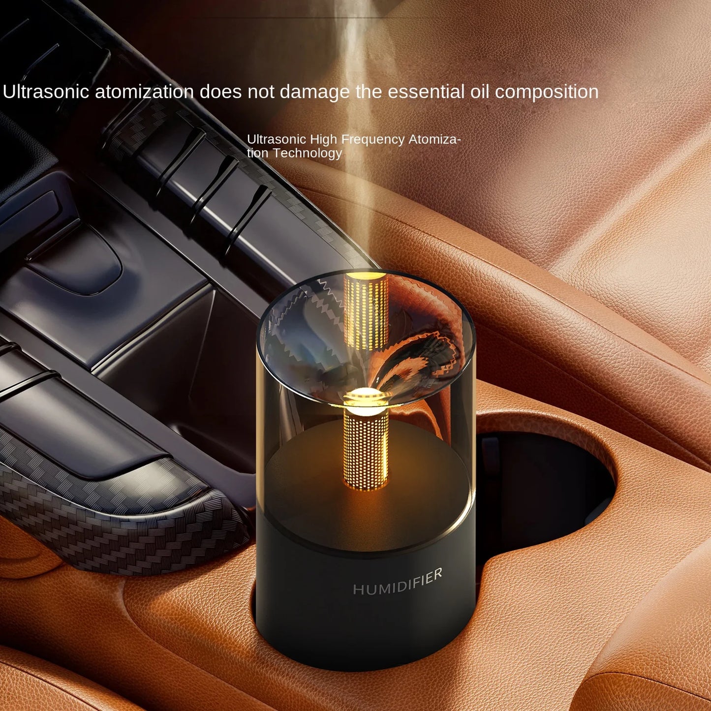 Purilite Select Artificial Flame Aromatherapy Diffuser – USB Desktop Fragrance Humidifier with Ocean Scent