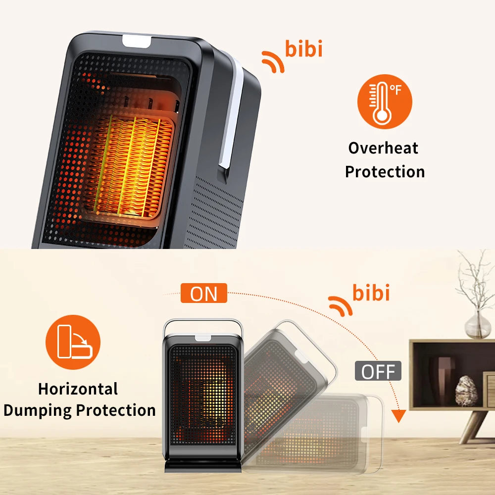 Purilite Select The Original Grate Heater – 1000W Powerful Desktop Ceramic Heater with Remote Control