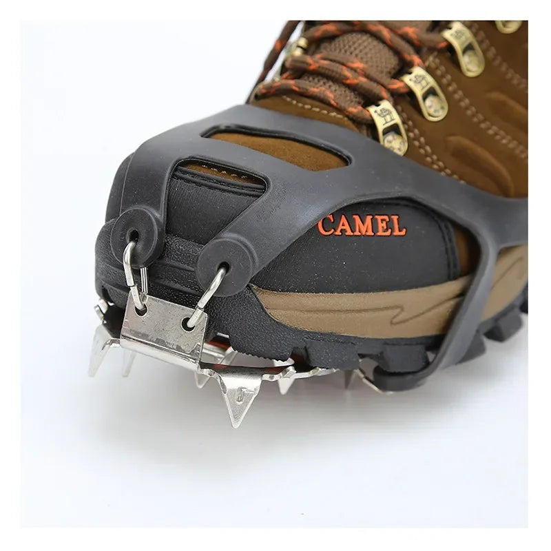 Purilite Select Ice & Snow Climbing Crampons – 18-Stud Anti-Skid Spike Grip – Steel Shoe Covers for Winter Hiking, Walking, Camping & Mountaineering - PuriLite