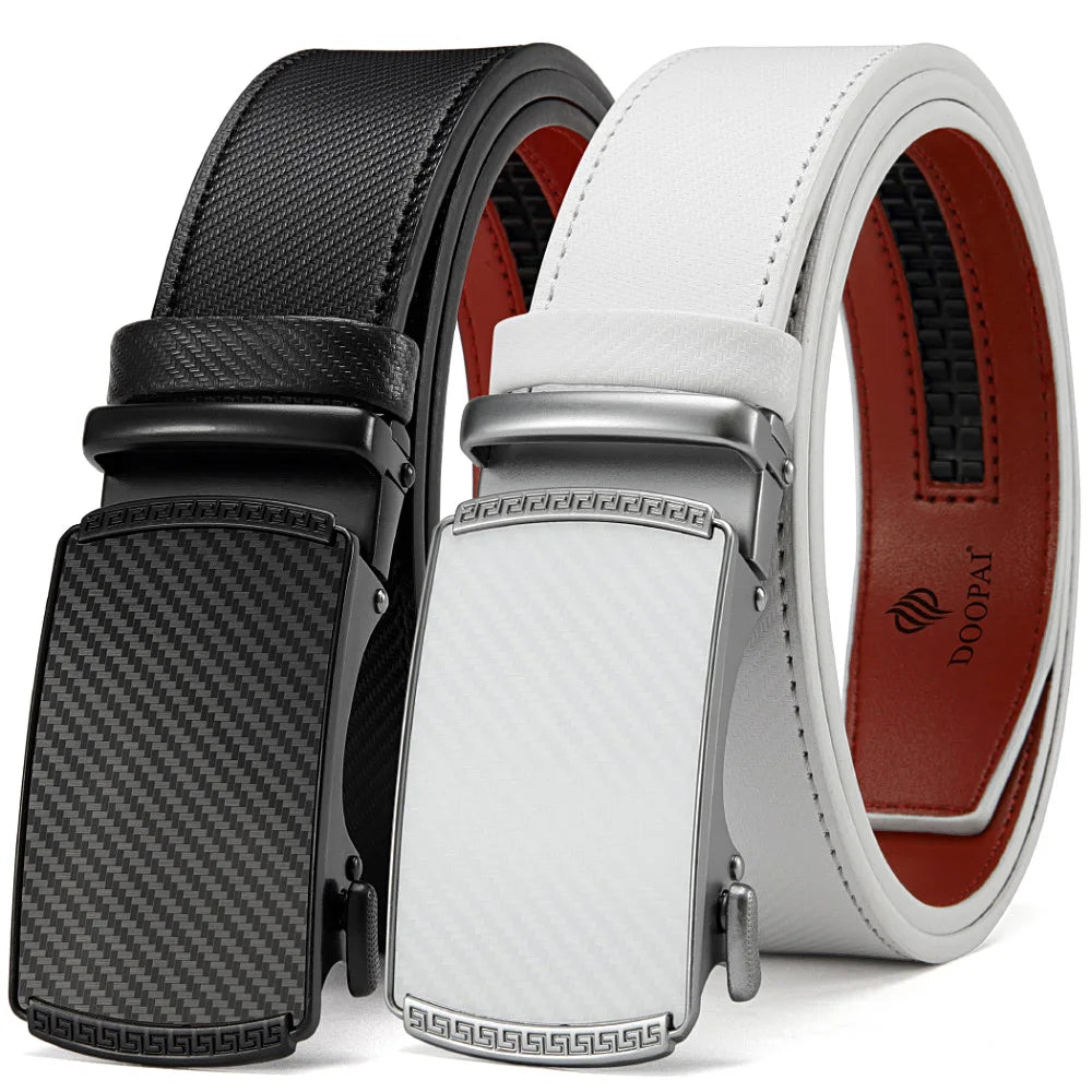 Purilite Select Men’s Genuine Leather Belt with Automatic Metal Buckle