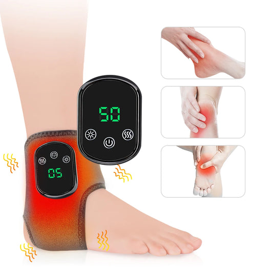 Electric Foot Massager Vibration Relaxation Ankle Massager Warm Hot Compress Ankle Brace Joint Sprain Support Ankle Protection