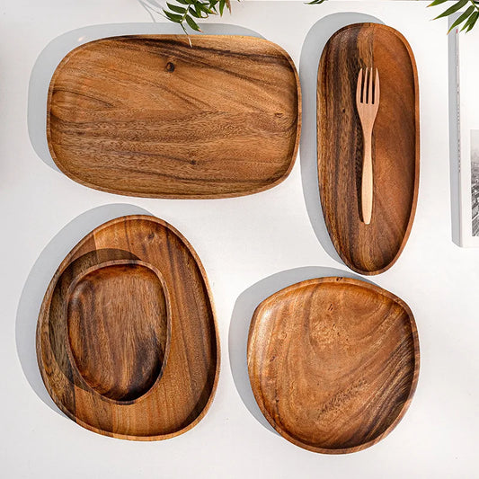 Purilite Select Solid Wood Irregular Oval Serving Tray