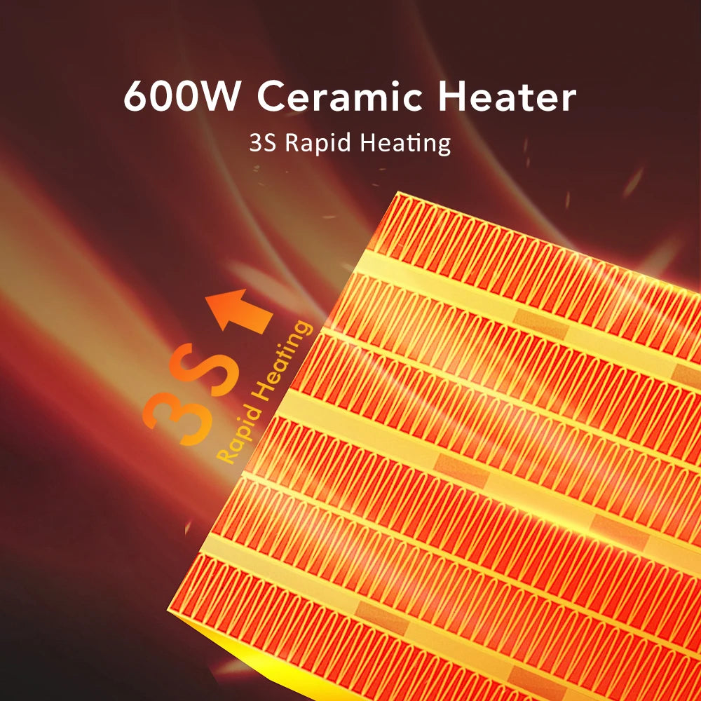 Portable Electric Heater Fan Winter Warmer Fast Heating Warm Air Blower Home Room Heater Plug in Wall Mounted Wireless Control