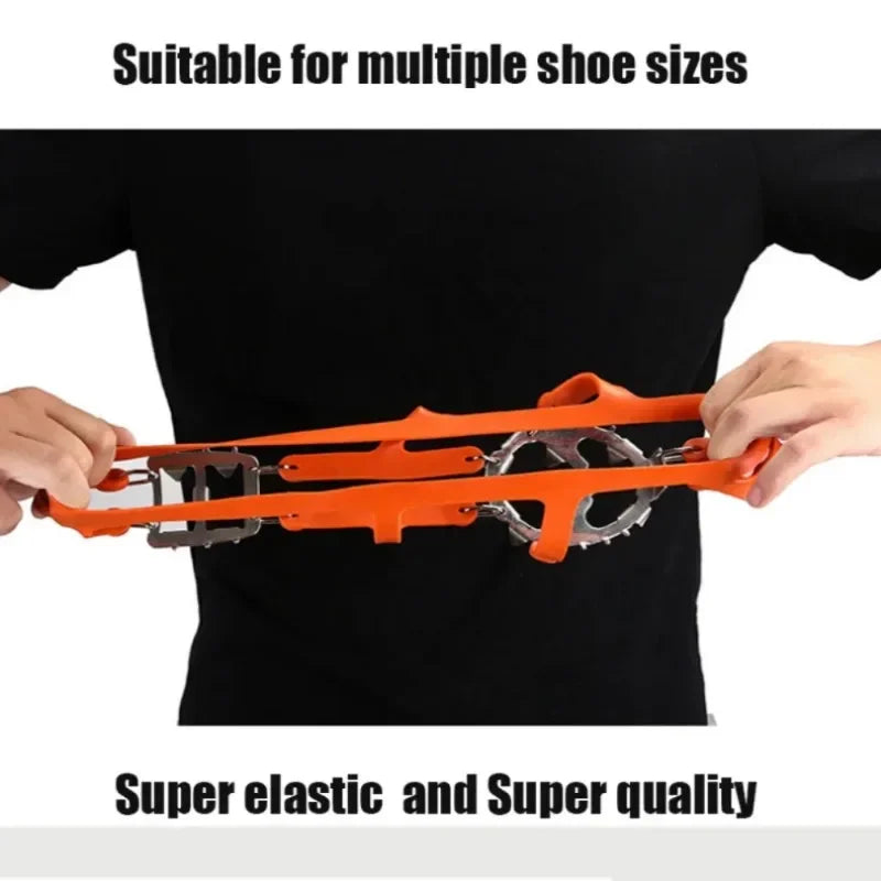 Purilite Select Ice & Snow Climbing Crampons – 18-Stud Anti-Skid Spike Grip – Steel Shoe Covers for Winter Hiking, Walking, Camping & Mountaineering - PuriLite