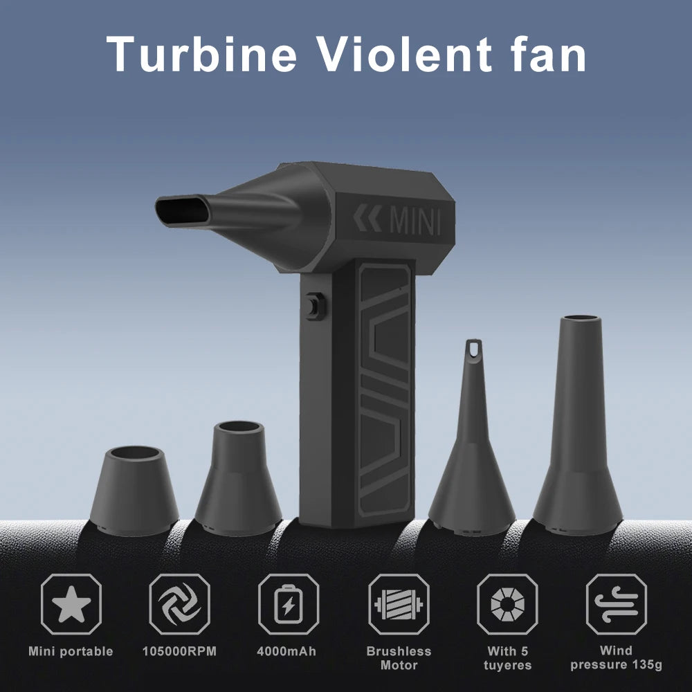 Purilite Select 200000RPM Turbo Jet Blower – Powerful Air Blower & Vacuum Dust Cleaner with Type-C Charging