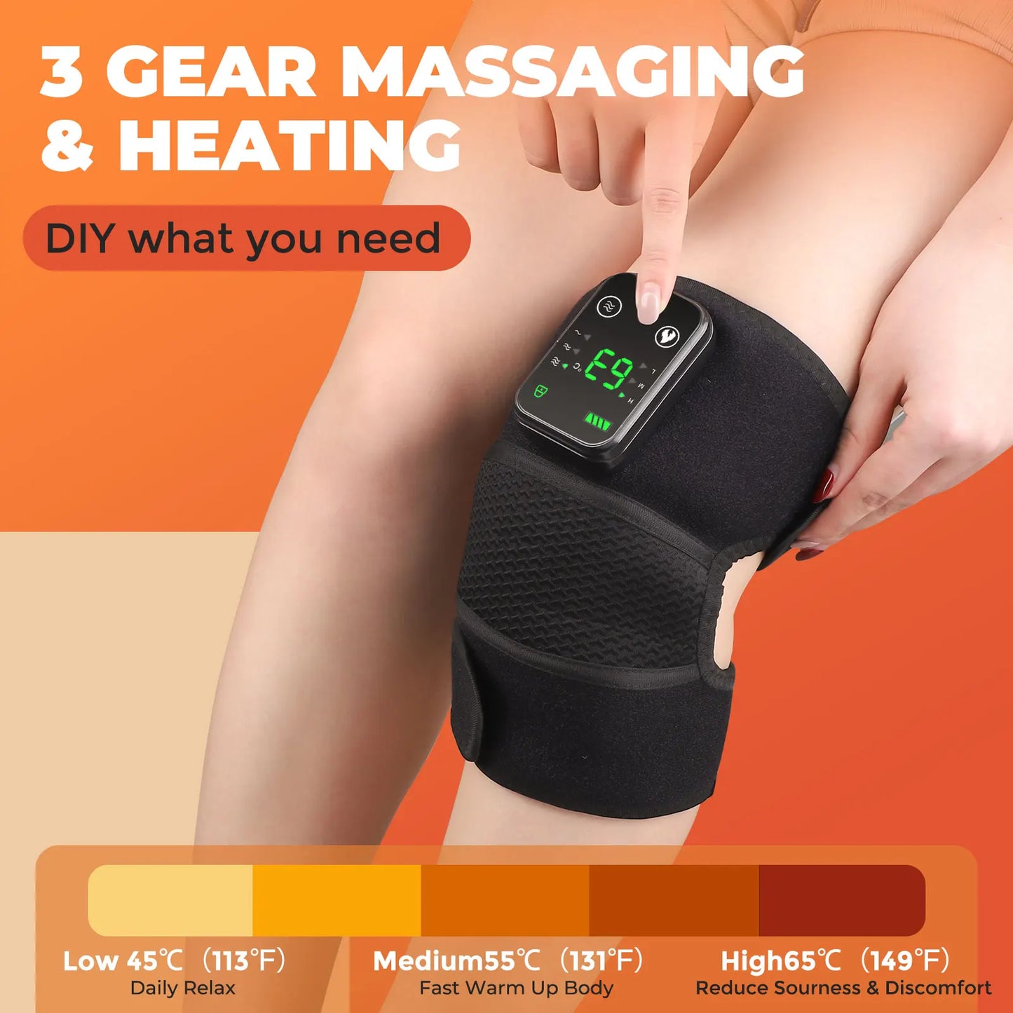 Purilite Select™ Electric Heated Vibration Knee Massage Pad