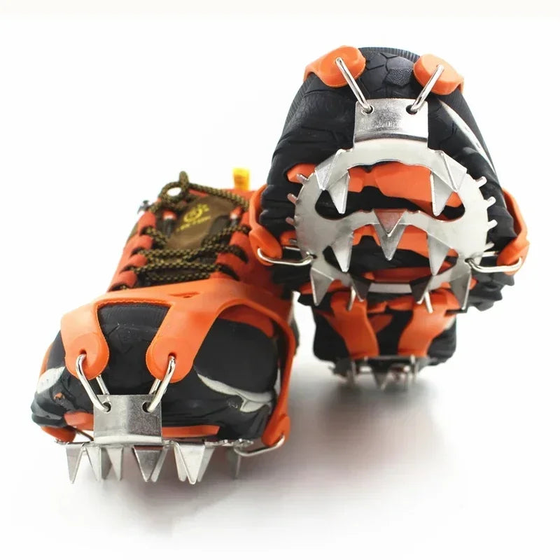 Purilite Select Ice & Snow Climbing Crampons – 18-Stud Anti-Skid Spike Grip – Steel Shoe Covers for Winter Hiking, Walking, Camping & Mountaineering - PuriLite