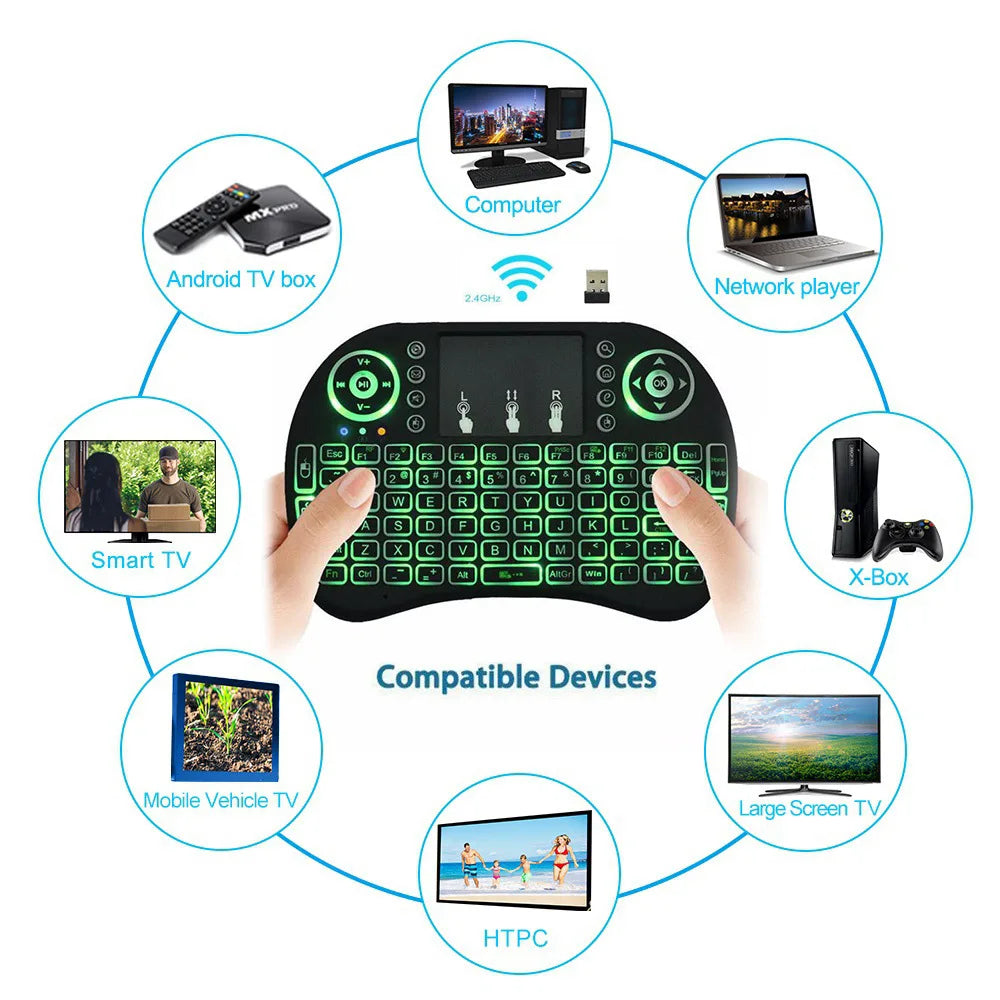 Purilite Select i8 Mini Wireless Keyboard with Backlight & Touchpad